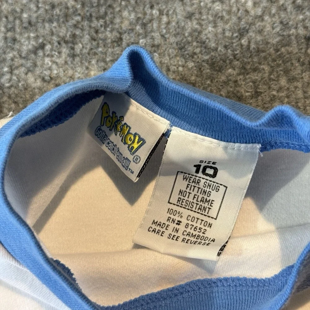 Vintage Pokémon Fire Electric Pikachu Quilava‎ Pajama Top 2000 Charizard Size 10